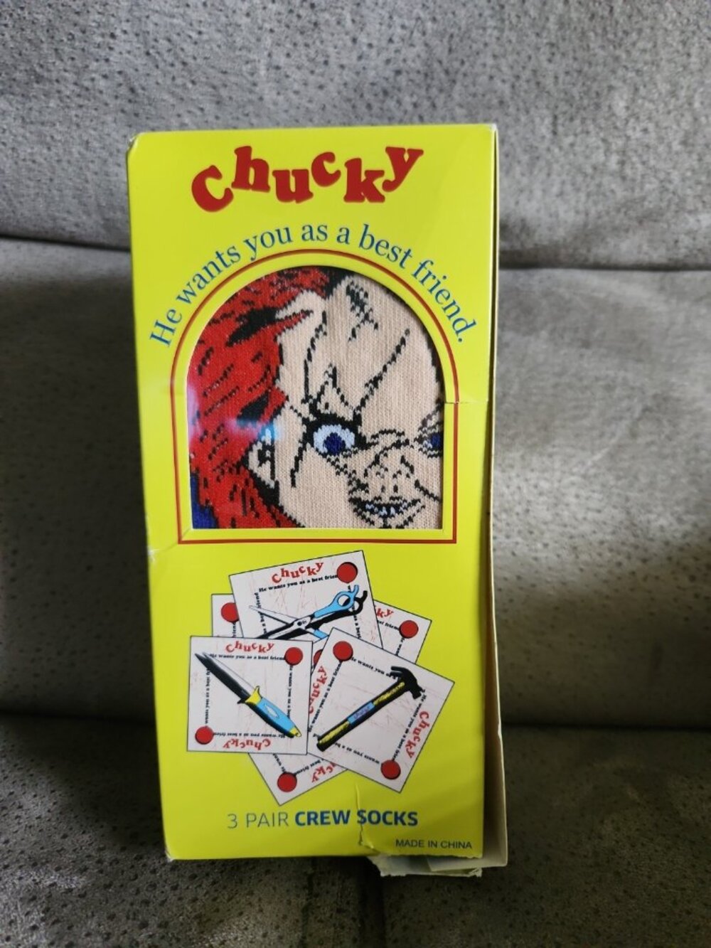 Child's Play Chucky (10-13, Crew Socks) horror movie, punk, unisex Bioworld